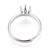 Rhodium Plated 925 Sterling Silver Engagement Solitaire Ring Settings STER-T008-12P-3