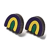 Printing Wood Stud Earrings for Women EJEW-B028-07-1