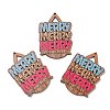 Single Face Printed Wood Big Pendants WOOD-D025-05-2