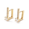 Cubic Zirconia Rectangle Hoop Earrings EJEW-B014-14G-1