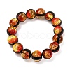 14MM Luminous Handmade Foil Glass Round Beaded Stretch Bracelets LA-CBA41F9-01A-3