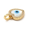 Brass Micro Pave Cubic Zirconia Pendants KK-C009-02F-3