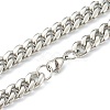 304 Stainless Steel Cuban Link Chain Bracelets & Necklaces Jewelry Sets SJEW-B019-03C-P-6