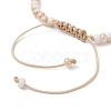 Cross Synthetic Turquoise & Glass Braided Bead Bracelets BJEW-JB09876-3