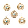 Brass Micro Pave Cubic Zirconia Pendants ZIRC-P092-028G-03-RS-1