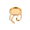201 Stainless Steel Cuff Ring Findings STAS-S080-040D-G-1