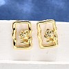 Brass Stud Earrings EJEW-G432-01G-2