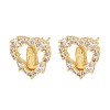 Brass Micro Pave Clear Cubic Zirconia Virgin Mary Stud Earrings EJEW-F400-23B-G-4