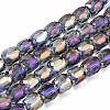 Transparent Electroplate Glass Beads Strands EGLA-T020-08-A-3
