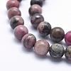 Natural Rhodonite Beads Strands G-G717-8mm-3