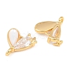 Brass Pave Clear Cubic Zirconia Connector Charms SH-CBA16A6-02G-2