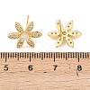 Flower Brass Micro Pave Clear Cubic Zirconia Stud Earrings EJEW-F400-01B-G-3