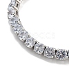 Brass Pave Clear Cubic Zirconia Flat Round Box Chain Slider Bracelets BJEW-YWC0002-12B-P-2