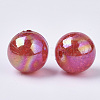 AB Color Transparent Crackle Round Acrylic Beads CACR-S006-09-2