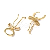 Bowknot Brass Micro Pave Clear Cubic Zirconia Hoop Earrings for Women EJEW-A110-03G-3