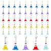 HOBBIESAY 50Pcs 5 Colors Frosted Flower Transparent Acrylic Pendant Decoration HJEW-HY0001-01-1