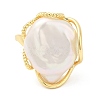 Natural Pearl Open Cuff Ring RJEW-M150-06G-2