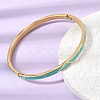 304 Stainless Steel Enamel Hinged Cuff Bangles for Women SA-CBAC920-15G-01E-2