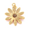 Real 18K Gold Plated Brass Micro Pave Cubic Zirconia Pendants ZIRC-L100-087G-04-3