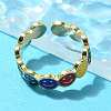 Brass Open Cuff Rings for Women RJEW-R005-03G-3