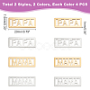 16Pcs 4 Styles 201 Stainless Steel Filigree Joiners STAS-UN0035-71-4