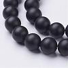 Natural Black Agate Beads Strands G-D543-8mm-2