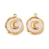 304 Stainless Steel Pave Natural Shell Pendants STAS-F319-02A-G02-1