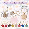 SUNNYCLUE 16Pcs 8 Colors Alloy Enamel Butterfly Charm Locking Stitch Markers HJEW-SC0001-30-2