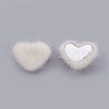 Faux Mink Fur Covered Cabochons WOVE-F021-05S-08-2