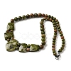 Natural Unakite Faceted Bib Graduated Beaded Necklaces for Women NJEW-B128-01N-4