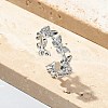 Butterfly Clear Cubic Zirconia Cuff Rings RJEW-G337-15P-1