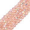 AB Color Plated Transparent Glass Rondelle Beads Strands EGLA-T029-4mm-10A-1