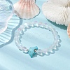 Beach Dolphin Dyed Synthetic Turquoise Bead Bracelets BJEW-JB10252-03-4