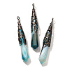 Natural Banded Agate(Dyed & Heated) Pointed Big Pendants G-P560-02R-19-1