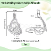 1Pc 925 Sterling Silver Micro Pave Clear Cubic Zirconia Bead Cage Pendants STER-PH0004-85P-2