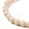 Natural Fossil Bead Stretch Bracelets BJEW-K212-A-015-3