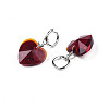 Faceted Transparent Glass Charms GLAA-T024-04H-3