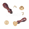 DIY Letter Scrapbook Brass Wax Seal Stamps and Wood Handle AJEW-P068-B04-4