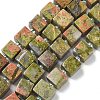 Natural Unakite Beads Strands G-D338-A14-2