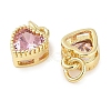 Real 18K Gold Plated Brass Inlaid Cubic Zirconia Charms ZIRC-L100-074G-08-2