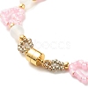 Glass Seed & Natural Agate Beaded Bracelet with Brass Magnetic Clasp BJEW-JB07803-02-5