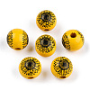 Spray Painted Wood Beads WOOD-N015-01-13-2