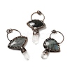 Natural Quartz Crystal & Labradorite Nuggets Big Pendants G-D468-19R-1