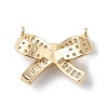 Bowknot Rack Plating Brass Micro Pave Clear Cubic Zirconia Connector Charms KK-E003-26G-2
