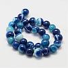 Natural Striped Agate/Banded Agate Bead Strands G-K155-B-12mm-02-2
