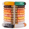 10Pcs 10 Style Handmade Polymer Clay Heishi Beaded Stretch Bracelets Set with Heart BJEW-SW00036-01-1