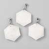 Faceted Natural White Jade Pendants X-G-F340-03O-1