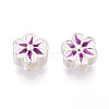 925 Sterling Silver Enamel Beads STER-T008-35C-3