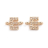 Brass Micro Pave Cubic Zirconia Letter Links X-ZIRC-I042-16G-E-1