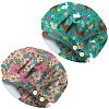 2Pcs 2 Styles Cotton Adjustable Printed Bouffant Hats Working Caps for Women Men AJEW-DR0002-26B-1